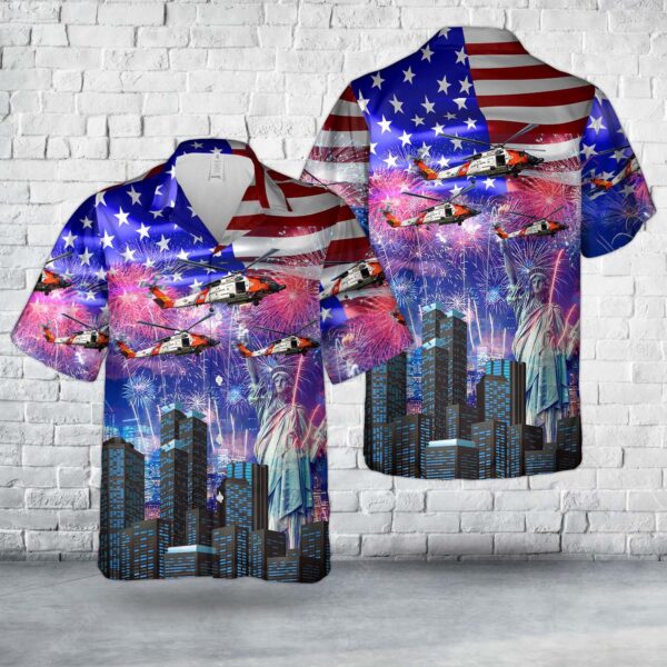US Coast Guard Sikorsky HH-60J Jayhawk (S-70B-5), 4th Of July Hawaiian Shirt – Gift for Dad Father’s Day