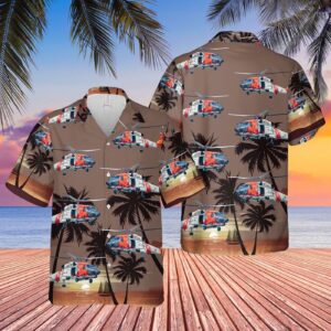 US Coast Guard Sikorsky MH-60 Jayhawk Hawaiian Shirt - Gift for Dad Father's Day