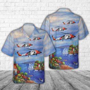 US Coast Guard Sikorsky MH-60T Jayhawk Hawaiian Shirt - Gift for Dad Father's Day