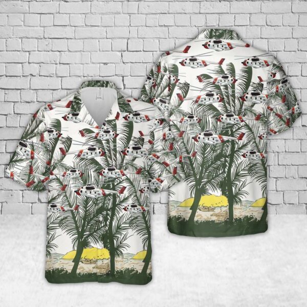 US Coast Guard Sikorsky S-61R Hawaiian Shirt – Gift for Dad Father’s Day