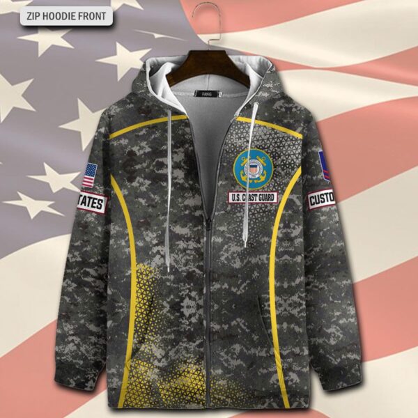 US Coast Guard, Thank a Veteran – Zip Hoodie – Gift for Dad Father’s Day
