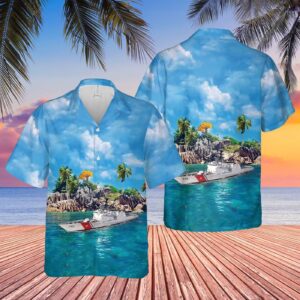 US Coast Guard The First Legend-class National Security Cutters USCGC Bertholf (WMSL-750) Hawaiian Shirt - Gift for Dad Father's Day