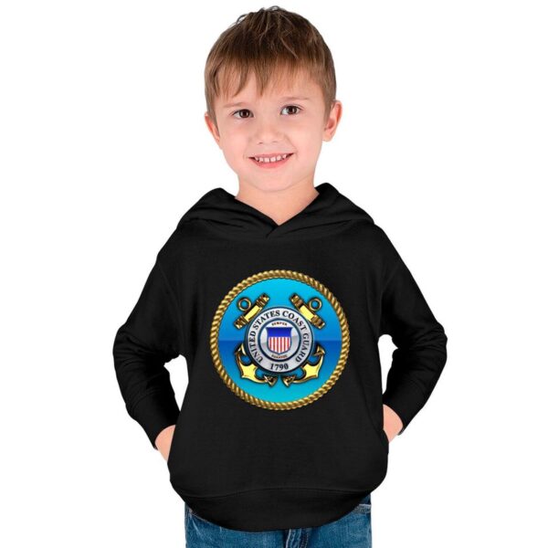 US Coast Guard (USCG) Emblem Kids Pullover Hoodies – Gift for Dad Father’s Day