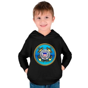 US Coast Guard (USCG) Emblem Kids Pullover Hoodies - Gift for Dad Father's Day