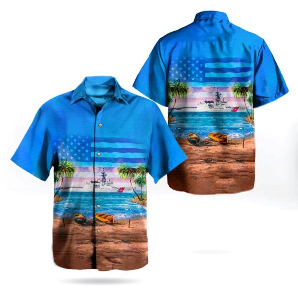 US Coast Guard USCGC Bertholf (WMSL-750) Independence Day Hawaiian Shirt – Gift for Dad Father’s Day