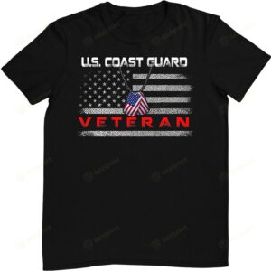 US Coast Guard Veteran Vintage Veteran Flag T-Shirt - Gift for Dad Father's Day