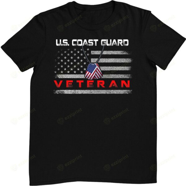 US Coast Guard Veteran Vintage Veteran Flag T-Shirt – Gift for Dad Father’s Day