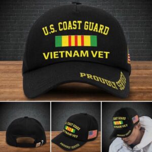 Veteran Cap, Us Coast Guard Military Cap , Proudly Served Veteran Gifts, Vietnam Vet Trucker Hats Custom Hats Gifts For Men & Women Gift for Men Dad Fathers 1