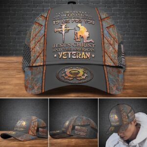 Veteran Cap, US Coast Guard Military Veteran Cap, Custom Cap Jesus Christ And The American Trucker Hats Custom Hats Gifts For Men & Women Gift for Men Dad Fathers