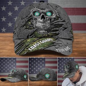 Veteran Cap, US Coast Guard Military Veteran Hat Cap, Custom Skull Cap, Gifts For Veteran Trucker Hats Custom Hats Gifts For Men & Women Gift for Men Dad Fathers