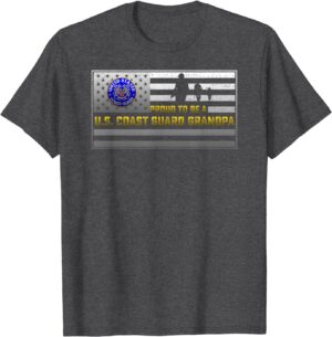 Vintage USA Flag Proud To Be A US Coast Guard Grandpa T-Shirt - Gift for Dad Father's Day 5