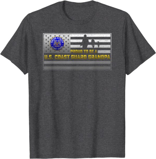 Vintage USA Flag Proud To Be A US Coast Guard Grandpa T-Shirt – Gift for Dad Father’s Day