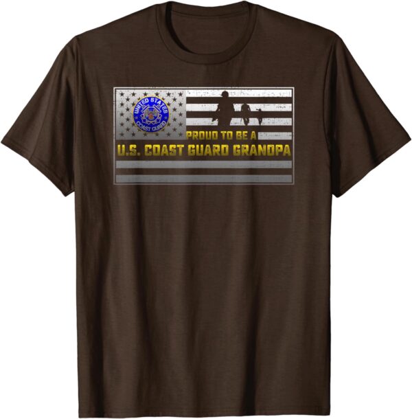 Vintage USA Flag Proud To Be A US Coast Guard Grandpa T-Shirt – Gift for Dad Father’s Day