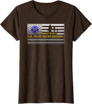 Vintage USA Flag Proud To Be A US Coast Guard Grandpa T-Shirt - Gift for Dad Father's Day 9