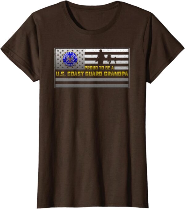 Vintage USA Flag Proud To Be A US Coast Guard Grandpa T-Shirt – Gift for Dad Father’s Day