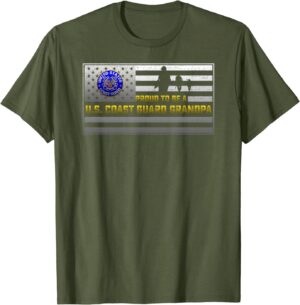 Vintage USA Flag Proud To Be A US Coast Guard Grandpa T-Shirt - Gift for Dad Father's Day 3