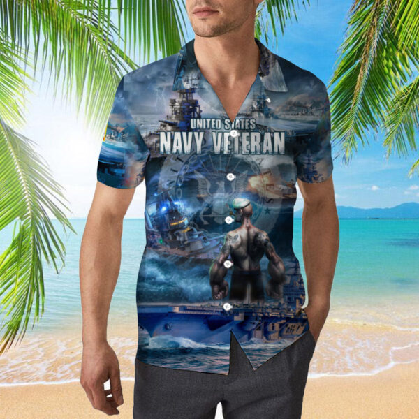 Oragontee US Navy Veteran Hawaiian Shirt for Men & Women Adult Unisex Beachwear HW3580