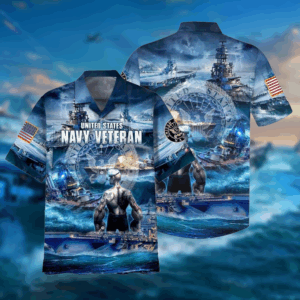 US Navy Veteran Hawaiian Shirt for Men & Women - Adult Unisex Design HW3580