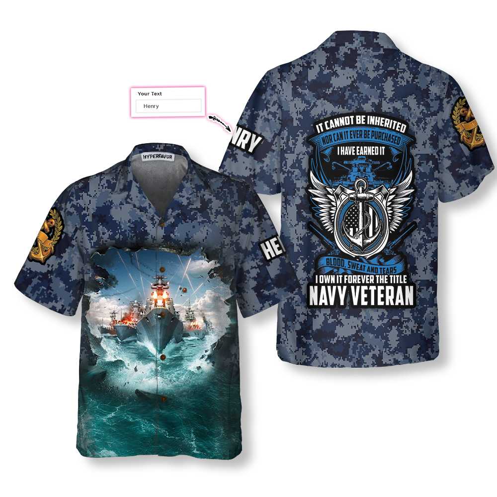 Proud Navy Veteran Custom Hawaiian Shirt Meaningful Gift for Veteran Day Proud Navy Veteran Custom Hawaiian Shirt Meaningful Gift for Veteran Day