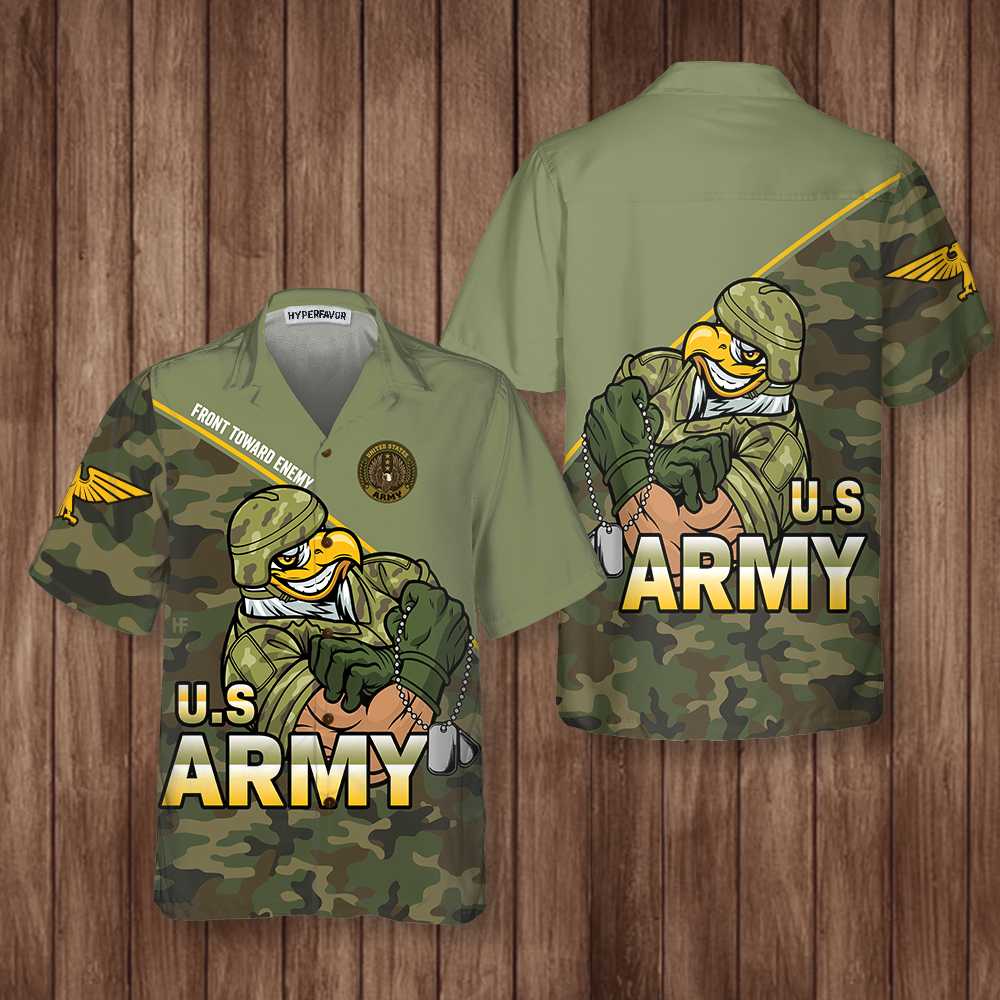 Front Toward Enemy U.S. Army Hawaiian Shirt, Proud Veteran Shirt, Best Gift For Army Veterans Front Toward Enemy U.S. Army Hawaiian Shirt, Proud Veteran Shirt, Best Gift For Army Veterans