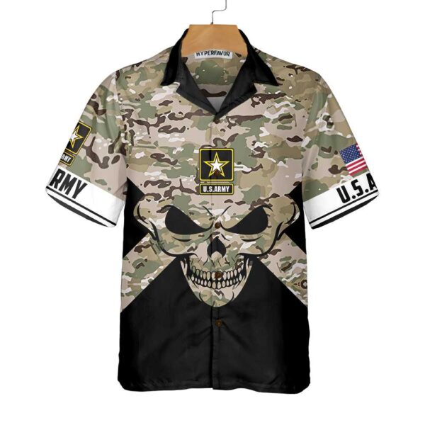 Veteran Skull Hawaiian Shirt, U.S. Army Veteran Shirt, Best Gift For Veterans