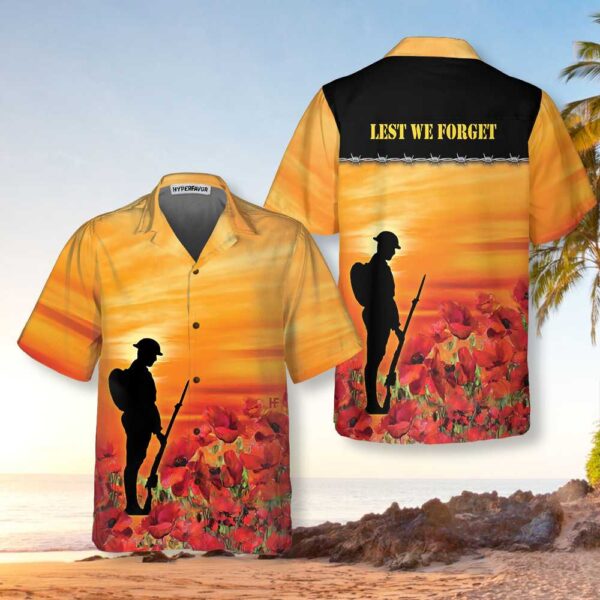 Lest We Forget Hawaiian Shirt: Proud Veteran Gift for Veteran Day