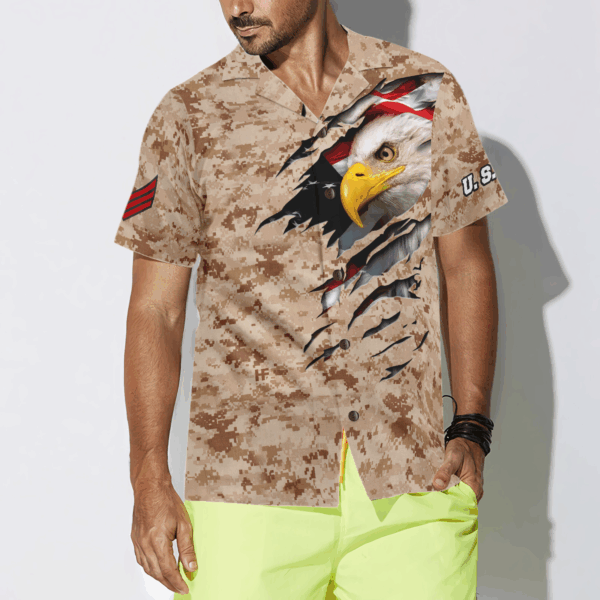 Veteran Proud US Desert Marine Camo Hawaiian Shirt – Limited Edition