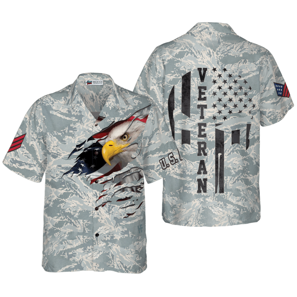 Veteran Proud US Airforce Camo Hawaiian Shirt – Limited Edition