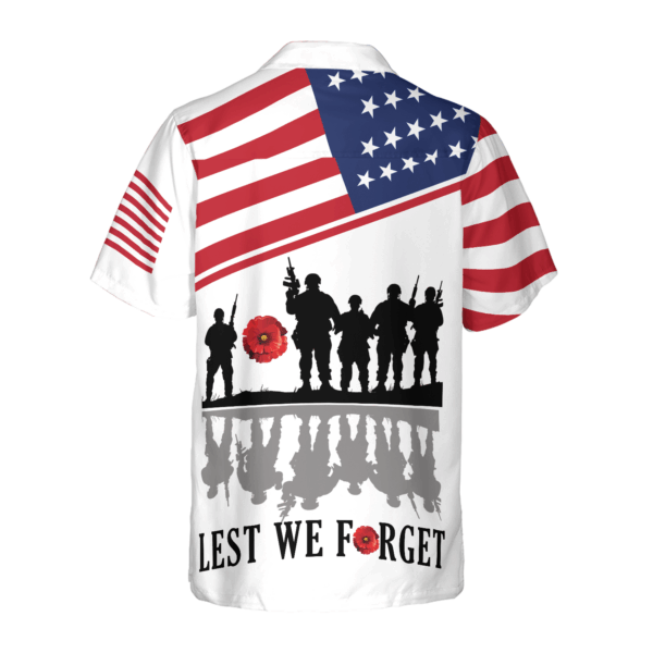 Lest We Forget Veteran Hawaiian Shirt – Patriotic Men s Aloha Tee