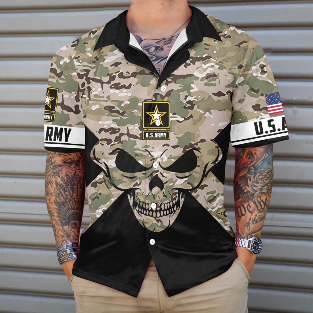 Veteran Skull Hawaiian Shirt, U.S. Army Veteran Shirt, Best Gift For Veterans Veteran Skull Hawaiian Shirt, U.S. Army Veteran Shirt, Best Gift For Veterans