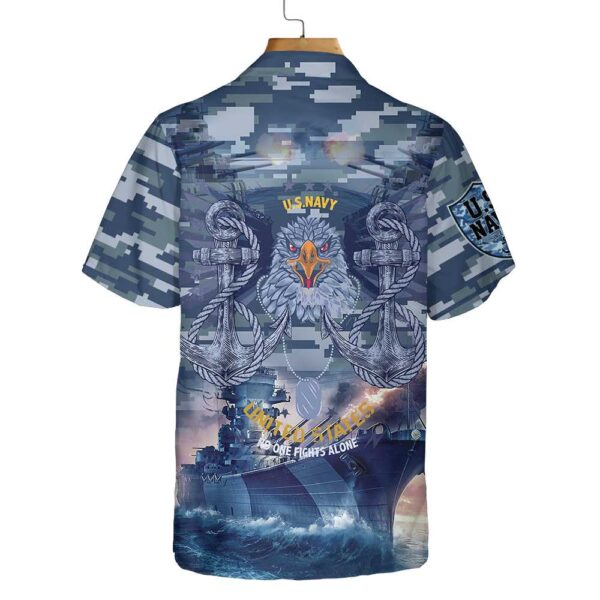 US Navy Veteran Hawaiian Shirt – No One Fights Alone Proud Navy Veteran Gift