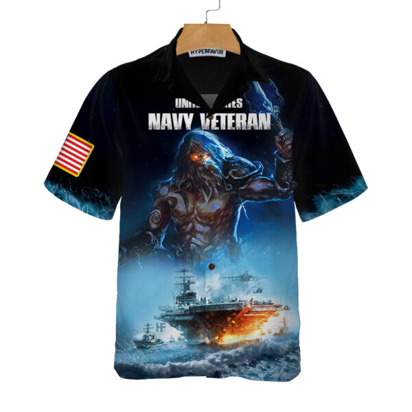 Navy Veteran Hawaiian Shirt: Proud Veteran Gift for Veteran Day
