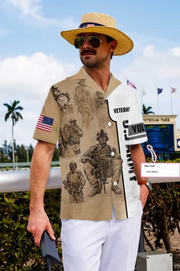 Custom US Army Veteran Vintage Hawaiian Shirt – Proud Veteran Gift for Veteran Day