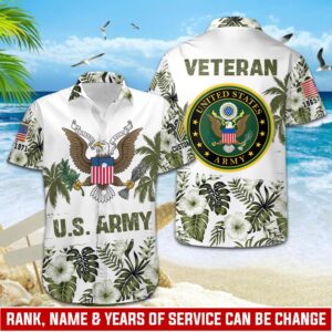 US Army, E 8 Army First Sergeant – Button Hawaiian Shirt Gift for Men Dad