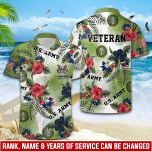 US Army, E 5 Army Sergeant – Button Hawaiian Shirt Gift for Men Dad