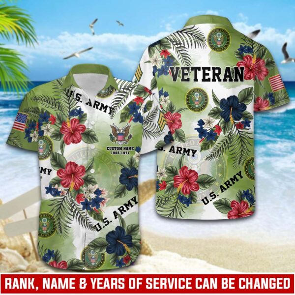 US Army, E 5 Army Sergeant – Button Hawaiian Shirt Gift for Men Dad