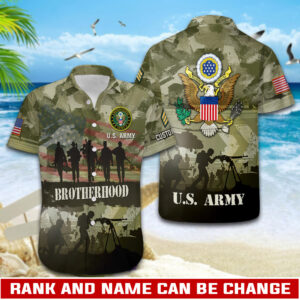 US Army, E 4 Army Corporal – Button Hawaiian Shirt Gift for Men Dad