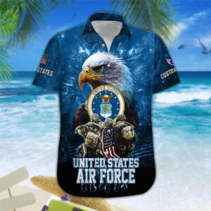 US Air Force , Thank a Veteran – Button Hawaiian Shirt Gift for Men Dad 3