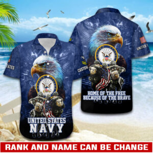 US Navy, Proud Veteran – Button Hawaiian Shirt Gift for Men Dad