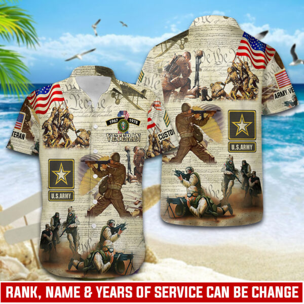 US Army, E 5 Army Sergeant – Button Hawaiian Shirt Gift for Men Dad