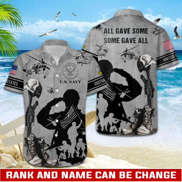 US Navy, Proud Veteran – Button Hawaiian Shirt Gift for Men Dad