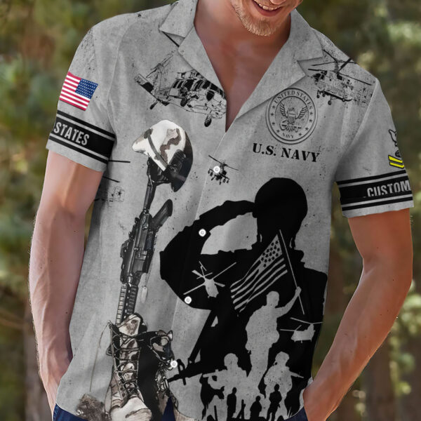 US Navy, Proud Veteran – Button Hawaiian Shirt Gift for Men Dad