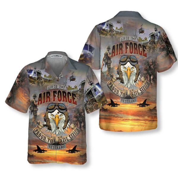 Air Force Veteran Hawaiian Shirt: Proudly Served Veteran Shirt – Perfect Gift for Veteran Day