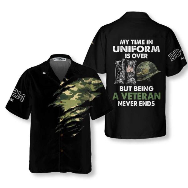 Veteran Never Ends Hawaiian Shirt – Proud Veteran Gift for Veteran Day