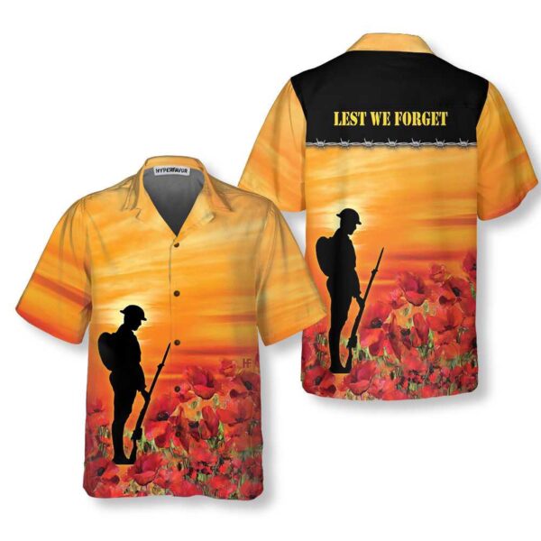 Lest We Forget Hawaiian Shirt: Proud Veteran Gift for Veteran Day