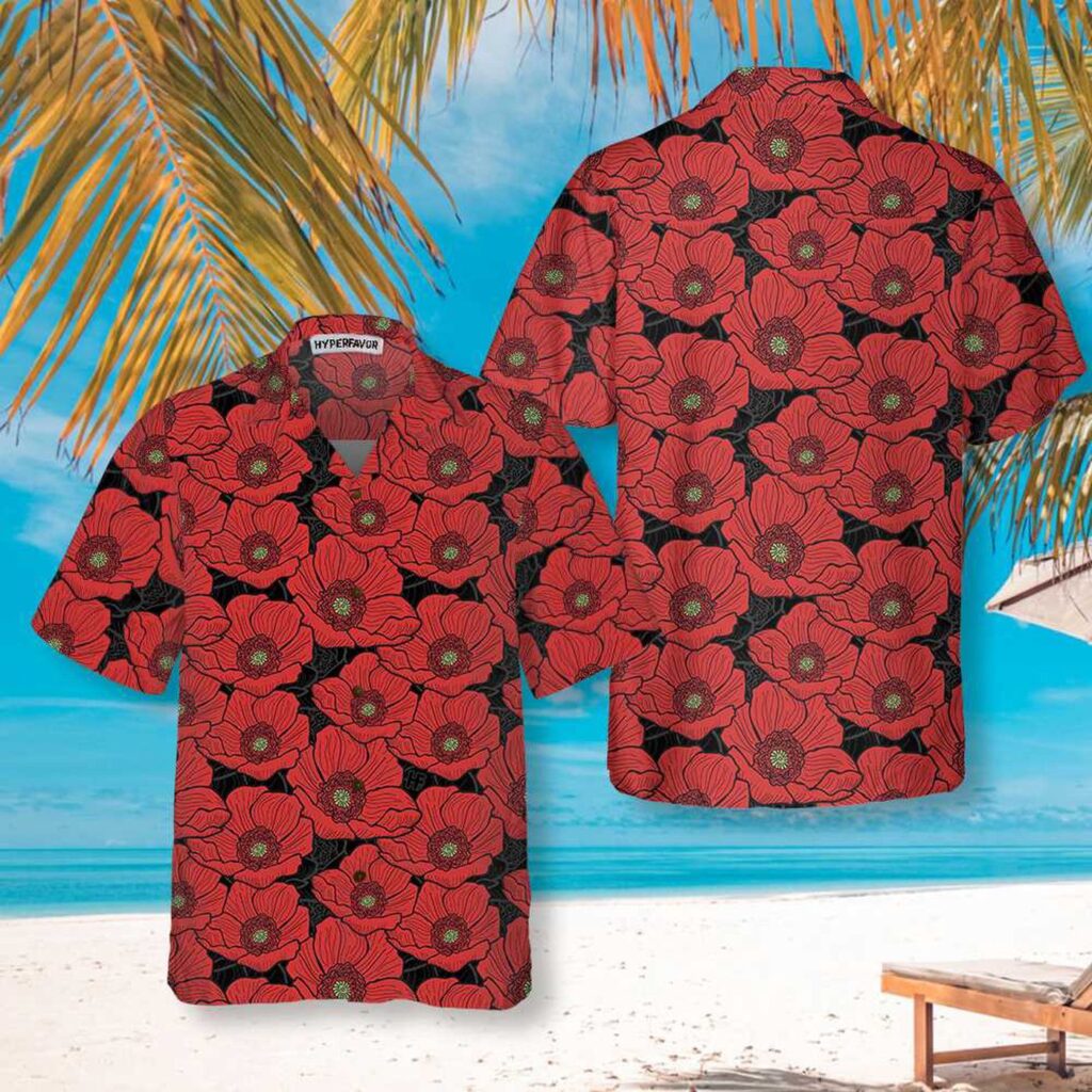 Red Poppies Lest We Forget Hawaiian Shirt – Veteran Day Gift Red Poppies Lest We Forget Hawaiian Shirt – Veteran Day Gift