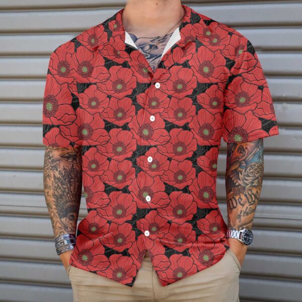 Red Poppies Lest We Forget Hawaiian Shirt – Veteran Day Gift