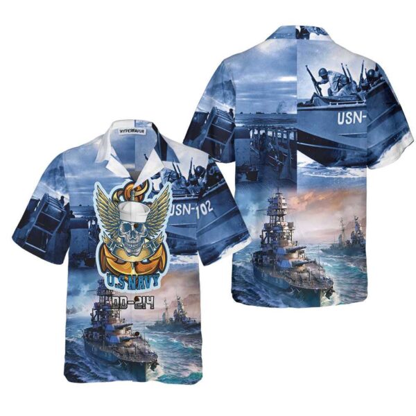 U S Navy DD-214 Hawaiian Shirt – Proud Veteran Gift for US Navy Veteran