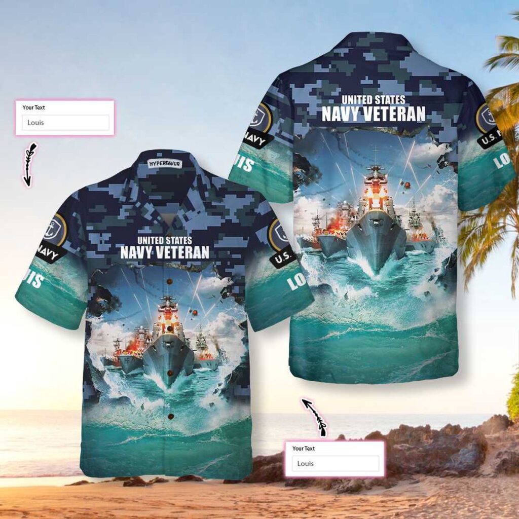 Proud U S Navy Veteran Custom Hawaiian Shirt – Meaningful Gift for Veteran Day Proud U S Navy Veteran Custom Hawaiian Shirt – Meaningful Gift for Veteran Day