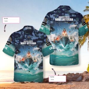 Proud U S Navy Veteran Custom Hawaiian Shirt - Meaningful Gift for Veteran Day